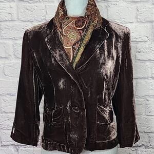 Susan Lewis silk blend crushed velvet blazer